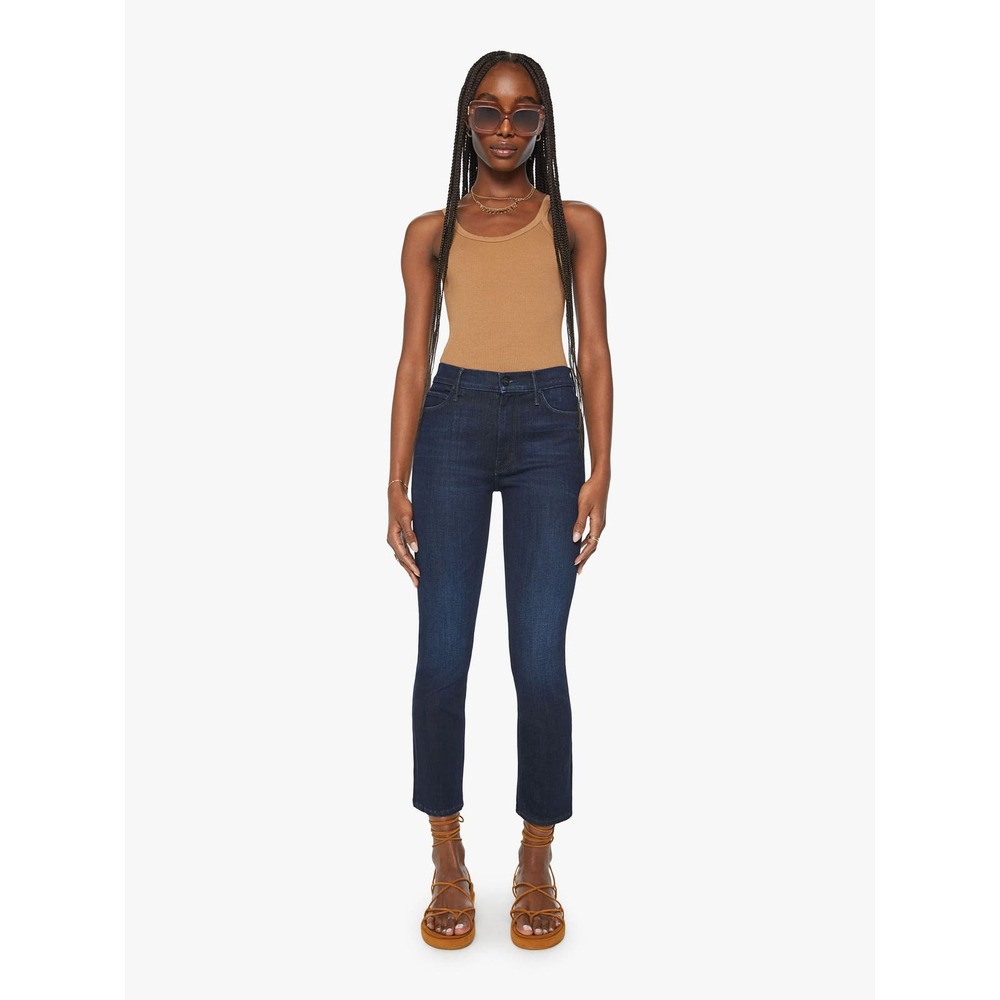 Mother The Mid Rise Dazzler Jeans size 26 Now or Never Dark Wash Stretch -HEMMED